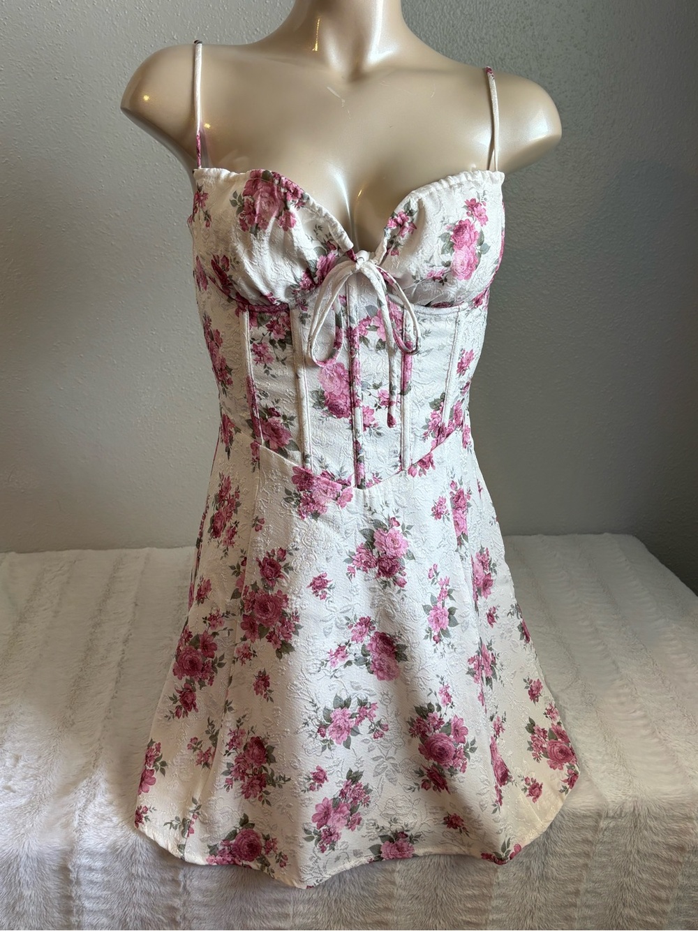 Lovely Day Floral Corset Mini Dress Cottagecore Whimsical Fairycore Y2K